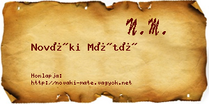 Nováki Máté névjegykártya